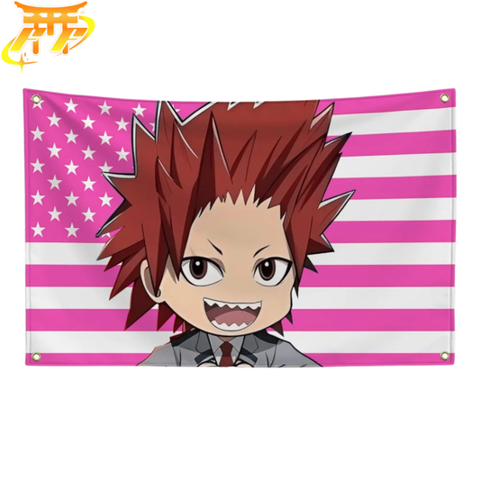 Eijiro Kirishima Styl Chibi Uczeń Flaga - My Hero Academia™