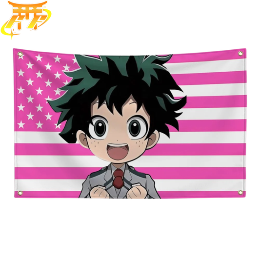 Flaga Izuku Midoriya w Stylu Chibi Studenta - My Hero Academia™