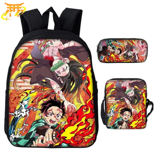 Nezuko x Tanjiro Kamado Plecak z Piórnikiem i Torbą - Demon Slayer™