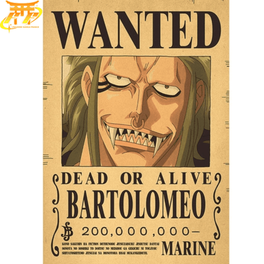 Poszukiwany Bartolomeo Plakat - One Piece™