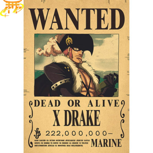 Poszukiwany X Drake Plakat - One Piece™