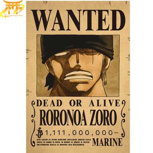 Roronoa Zoro Wanted Post Wano Plakat - One Piece™
