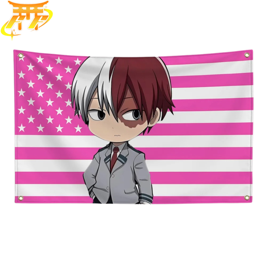 Shoto Todoroki Styl Chibi Uczeń Flaga - My Hero Academia™