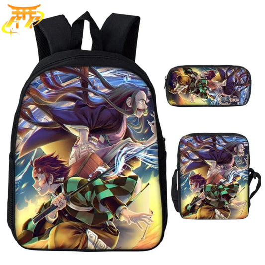 Tanjiro & Nezuko Kamado Plecak z piórnikiem i torbą - Demon Slayer™