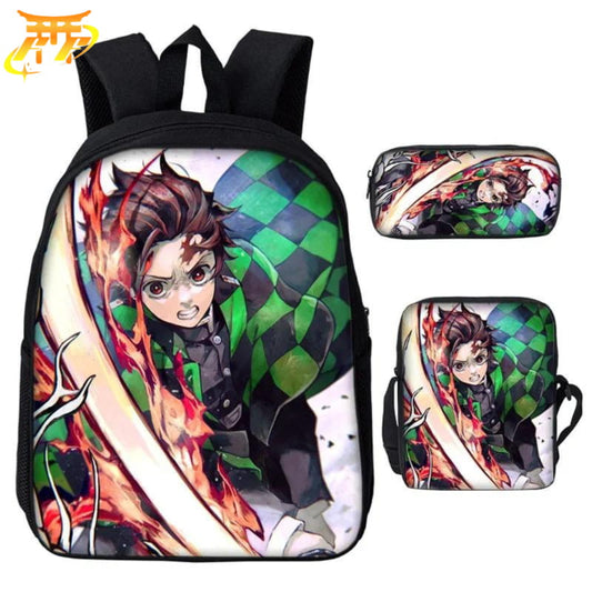 Tanjiro Le Pilier du Soleil Plecak z Piórnikiem i Torbą - Demon Slayer™