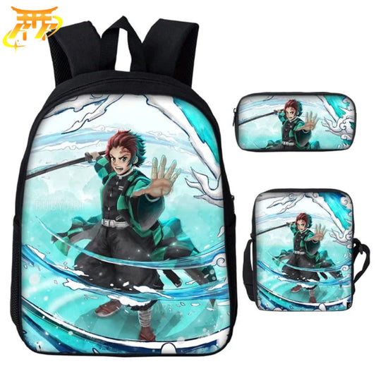 Tanjiro Souffle de l'Eau Plecak z Piórnikiem i Torbą - Demon Slayer™
