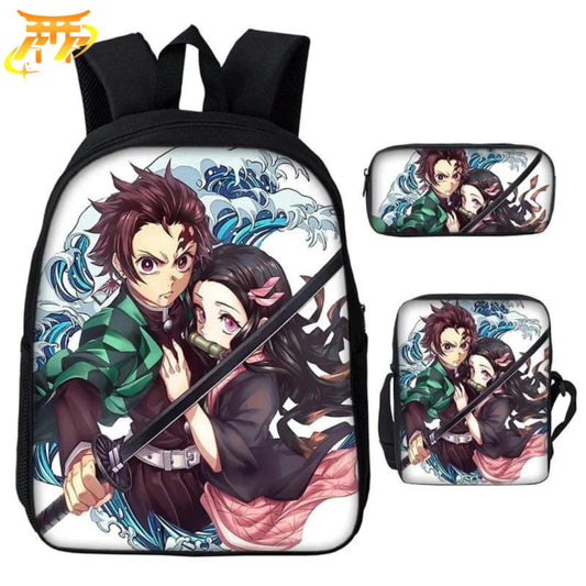 Tanjiro x Nezuko Kamado Łowcy Demonów Plecak z Piórnikiem i Torbą - Demon Slayer™