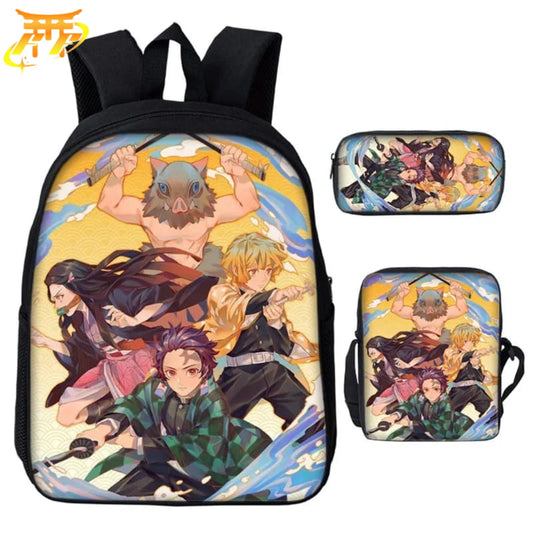Tanjiro x Nezuko x Zenitsu x Inosuke z Piórnikiem i Torbą Plecak - Demon Slayer™